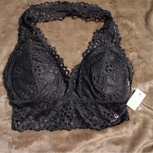 Rue21 Black Lace Halter Bralette